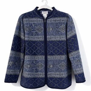 Stylish Blue and Gray Women's Jacket